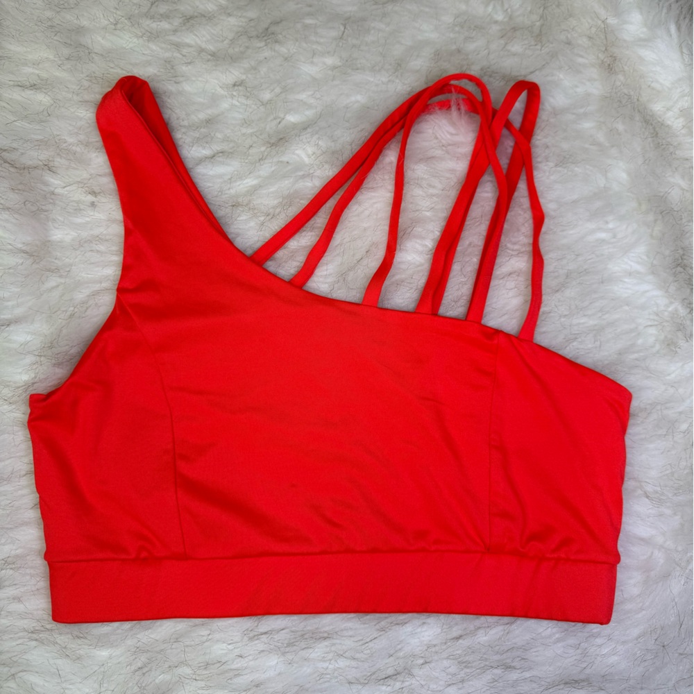 SHEIN Red Strappy Sports Bralette